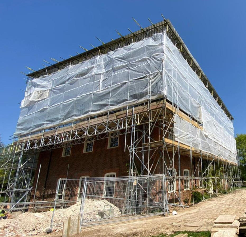 temporary roof over building